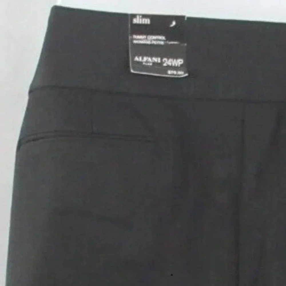 Alfani Women's Petite Plus Size Slim Leg Tummy Control Dress Pants, Black, 24WP - Picture 5 of 5